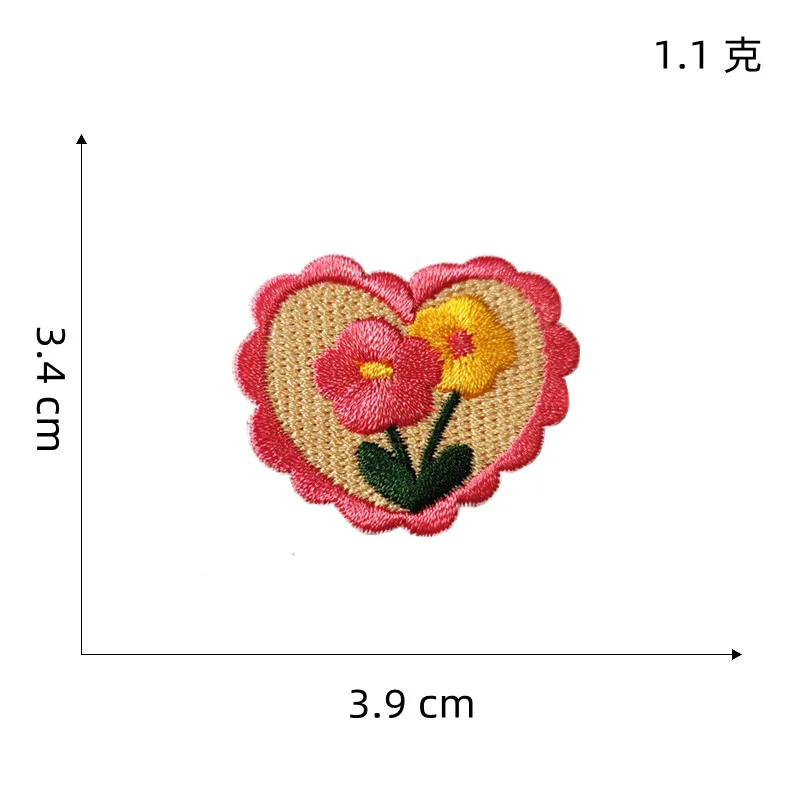 Love Flower Self-adhesive Embroidery Patch DIY Applique Decorative Phone Case Scrapbooking Handmade Accessories
