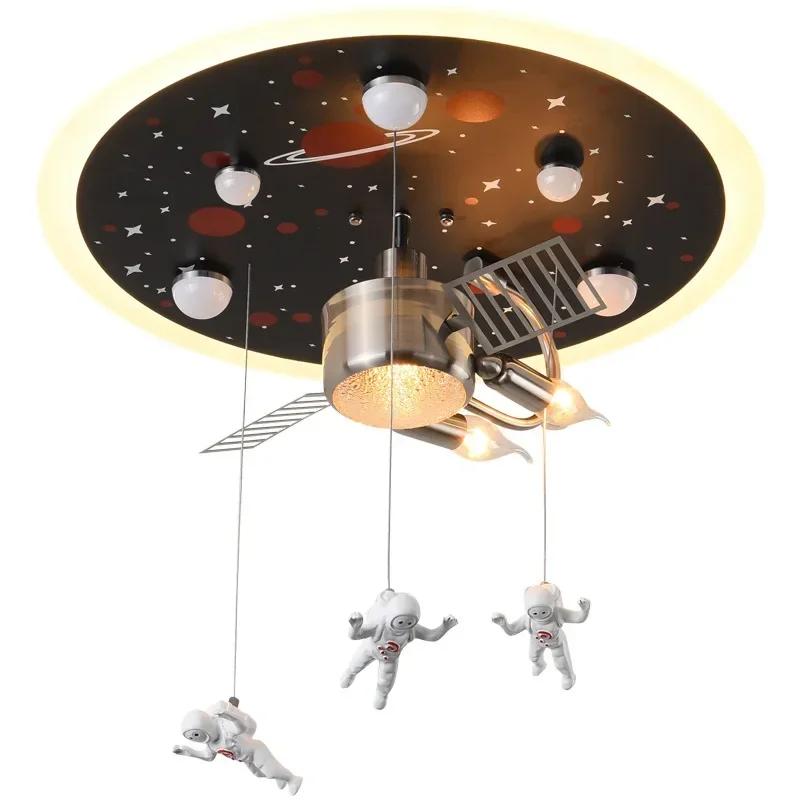 Children's room lamp spaceship boy bedroom light cartoon creative ceiling lamp