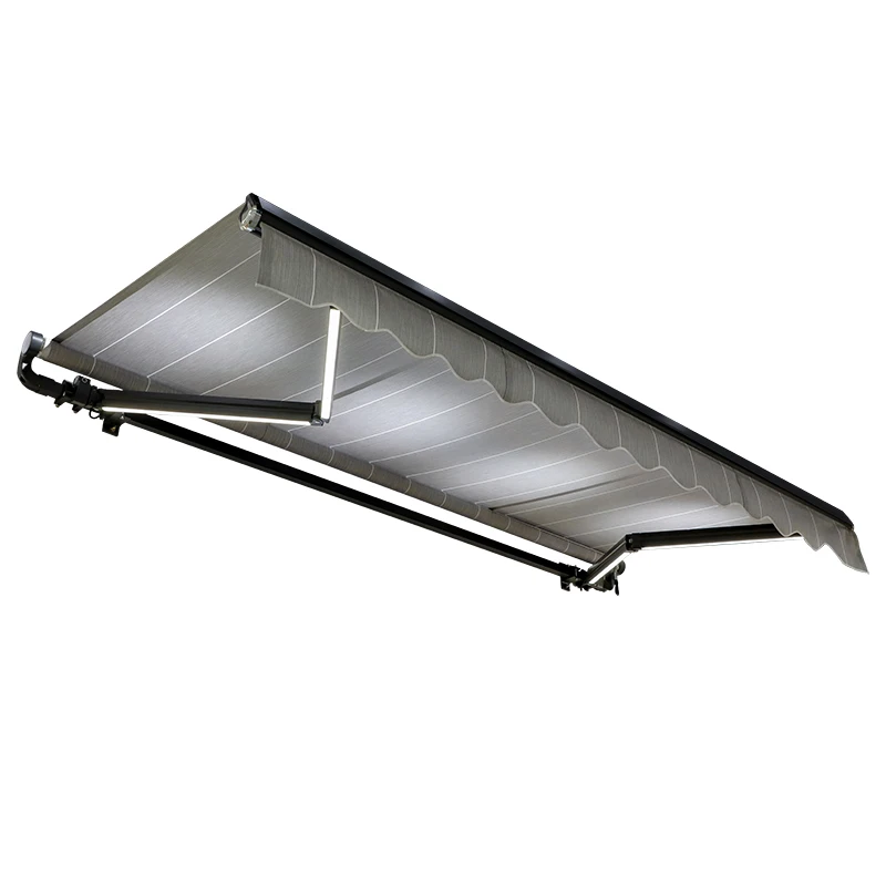 ATV&UTVAluminum Alloy LED Light Motorized Retractable Awnings Square Bar Heavy Duty Wall Mounted Folding Arm Remote Control Wate