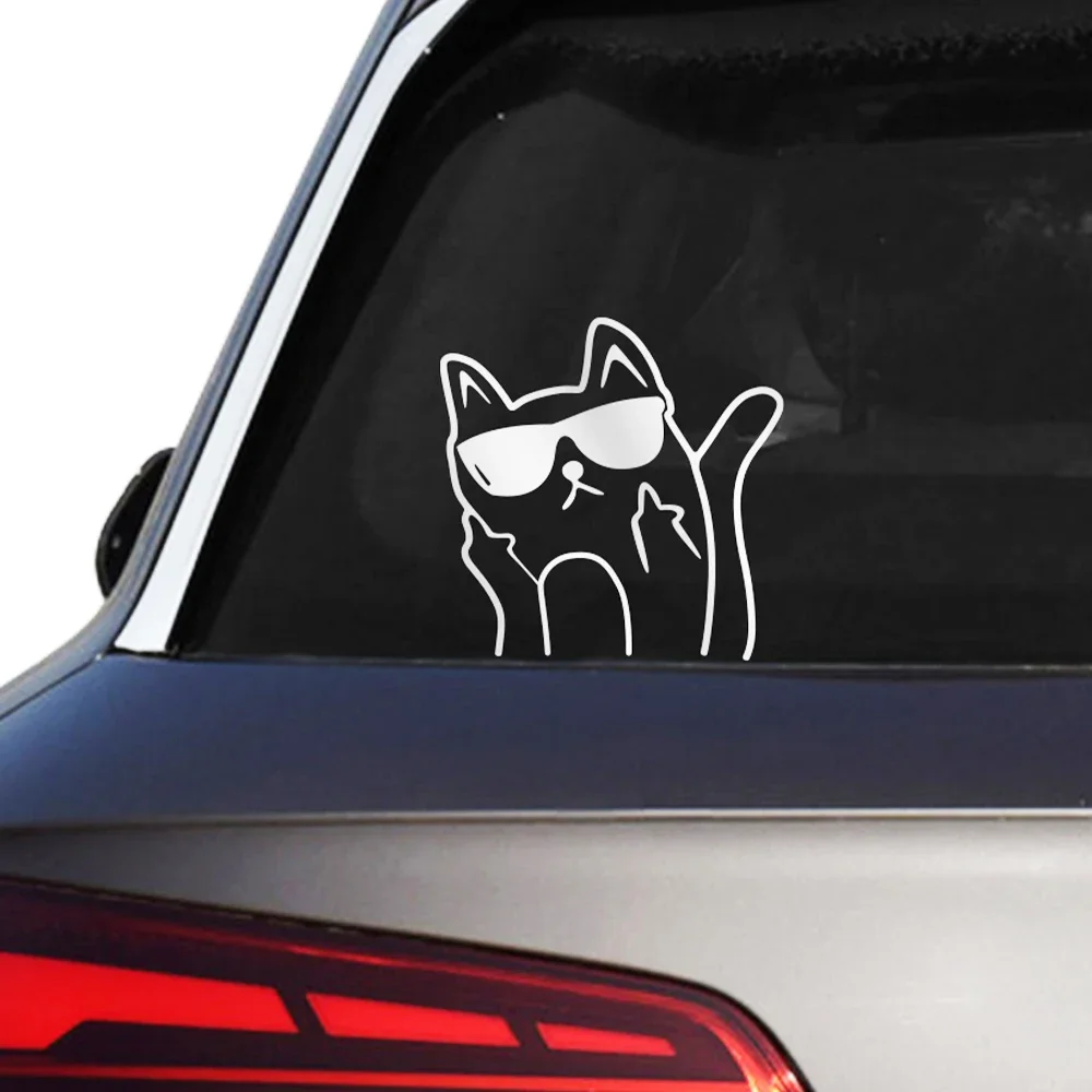 

Автомобильная наклейка, виниловые наклейки на окна, кошка с солнцезащитными очками, презирание, тауан для грузовиков, фургонов, пикапов, лобового стекла, индивидуальная забавная наклейка