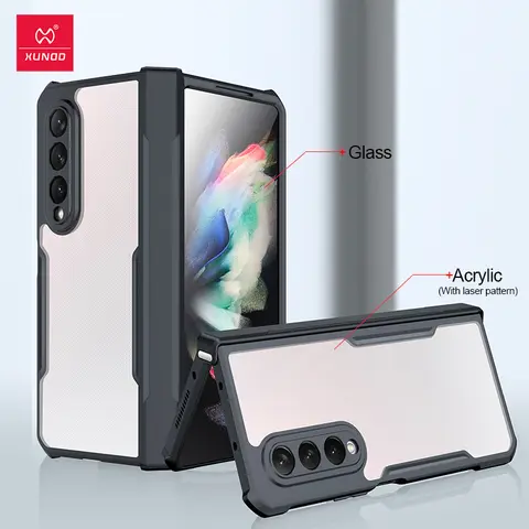 Xundd For Samsung Galaxy Z Fold 3 4 5 6 Fold 7 Foldable Case Airbag Anti-drop Camera Protect Acrylic&TPU Cover For 폴드5 케이스