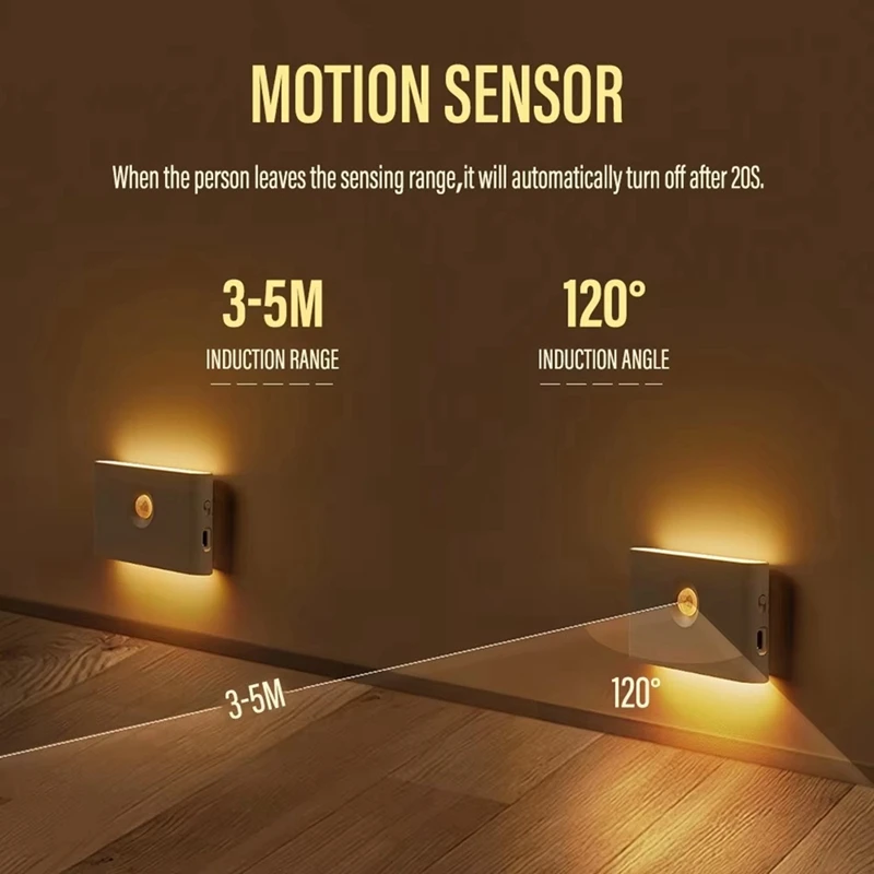 M11K-LED Intelligent Sensor Night Light USB Charging Motion Sensor Wall Light For Bedroom Corridor Cabinet Lighting