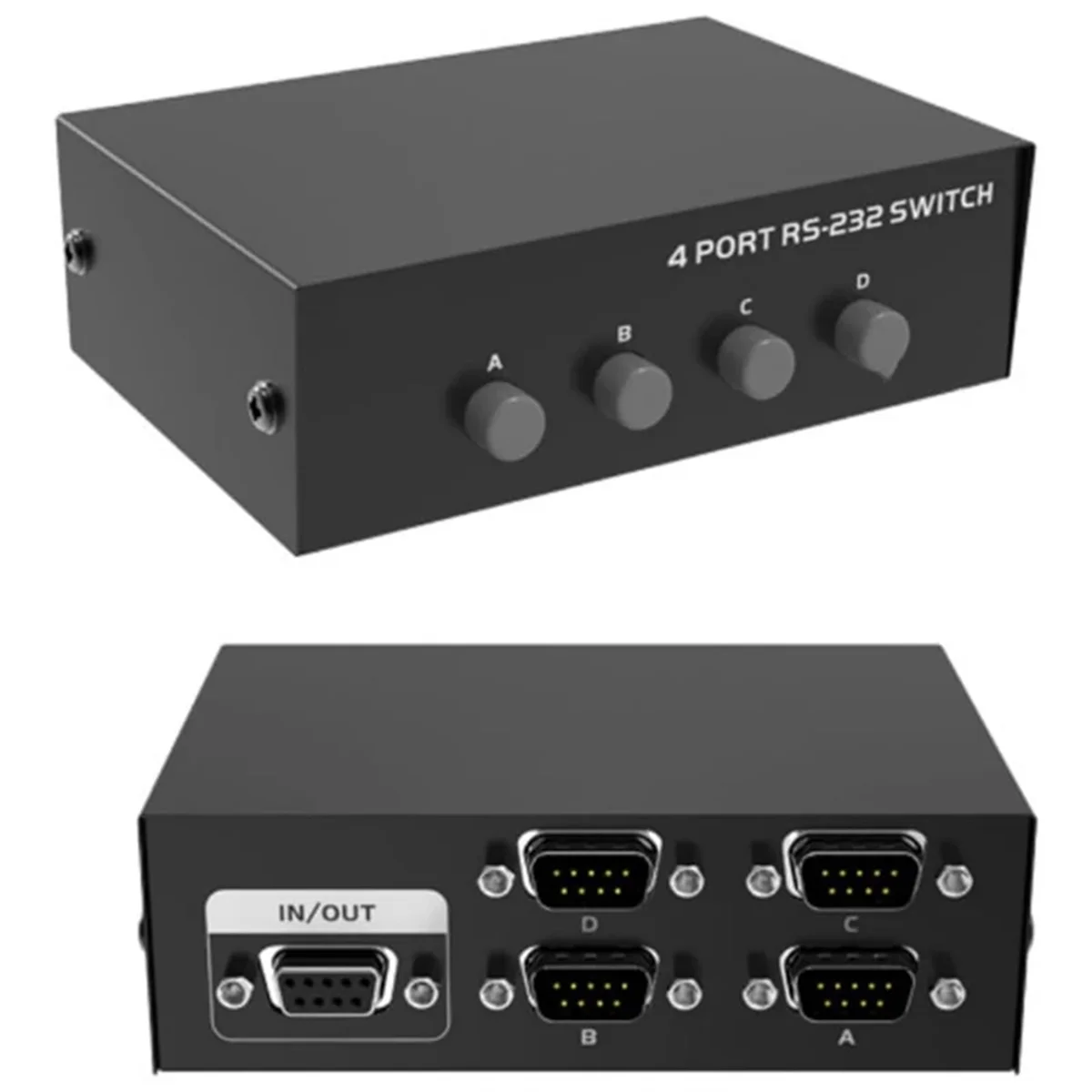 A07I RS232 Switch 4 in 1 Out RS232 Serial DB9 Pin Switcher 4x1 for PC Console Printer Sharing Selector Controller