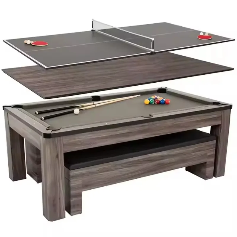 Billiards Manufacturer Factory Pool Table Table Tennis 7ft 8ft 9ft 3 in 1 with Dining Top for Multi Functional Pool Games