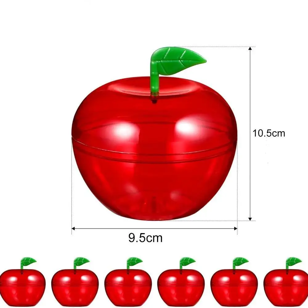 20pcs Apple Containers Snow White Decorations Plastic Cookie Jars Red Apple Container Candy Boxes Apples Gift Party Favor