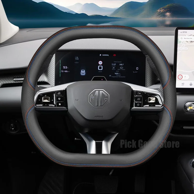 Nappa Leather Car Steering Wheel Cover For All New MG S9 PHEV 2026 Anti Slip Breathable Steering Wheel MG Auto Accessories