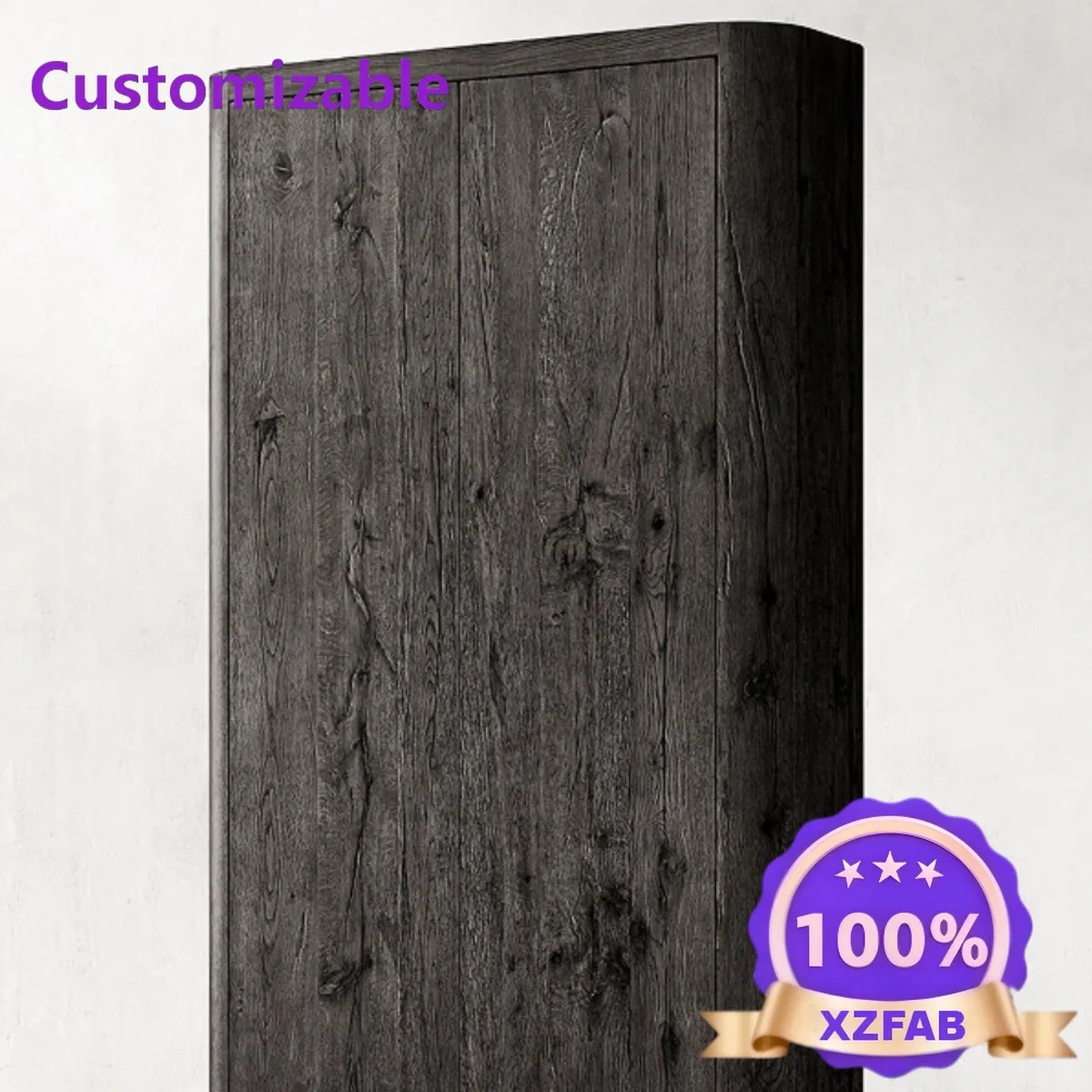 Factory Direct 2026 American country solid wood old bookcase French heaven and earth lock villa retro custom locker oak two door
