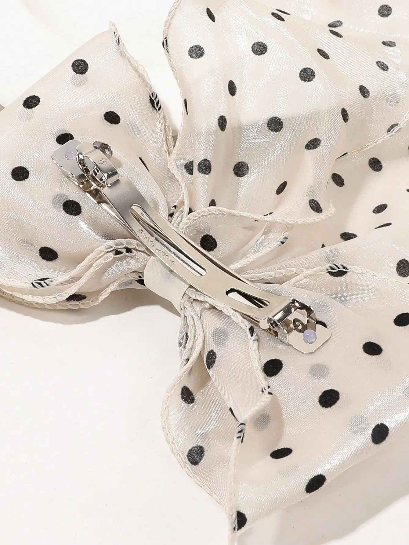 1Pcs Schwarz Polka Dot Organza Bogen Haar Clip frauen Flauschigen Band Hairgrip Französisch Kopfschmuck Süße Nette Haar Zubehör haarnadeln – Detail 15