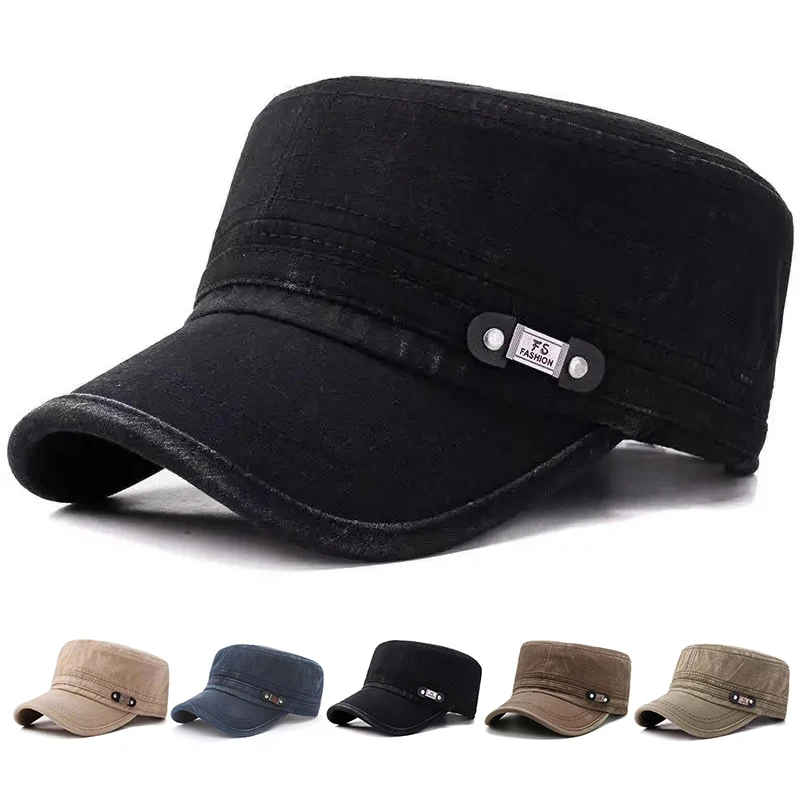 

Unisex FS Label Washed Flat Baseball Caps Spring Autumn Adjustable Casual Baseball Caps Outdoor Sunscreen Hat Sports Cap
