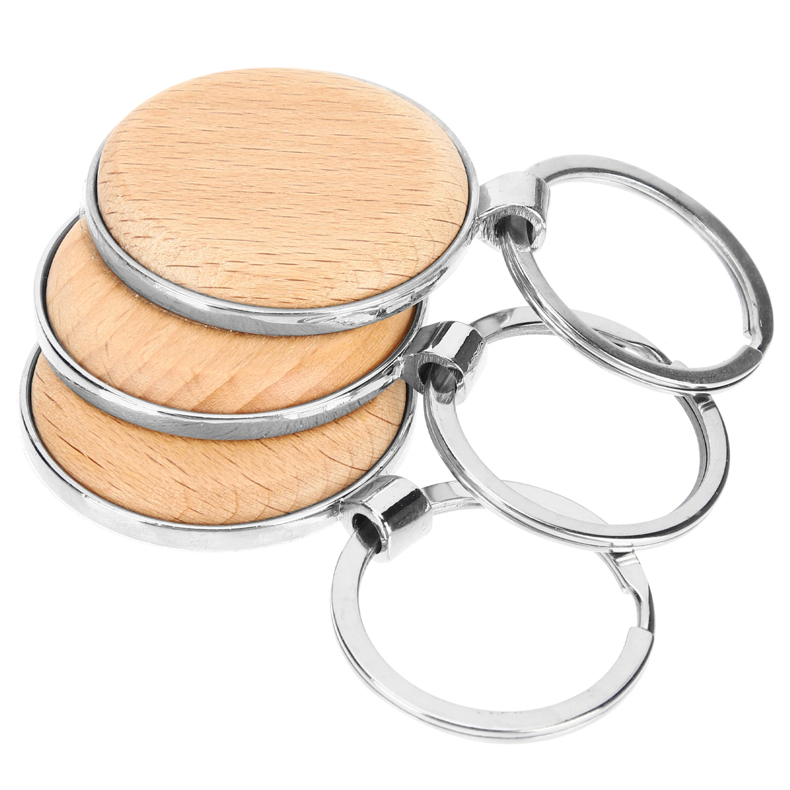 

5Pcs Blank Wooden Keychain Premium Unfinished Wood Key Rings for DIY Craft Supplies Aesthetic Key Chain Decorative Accessories