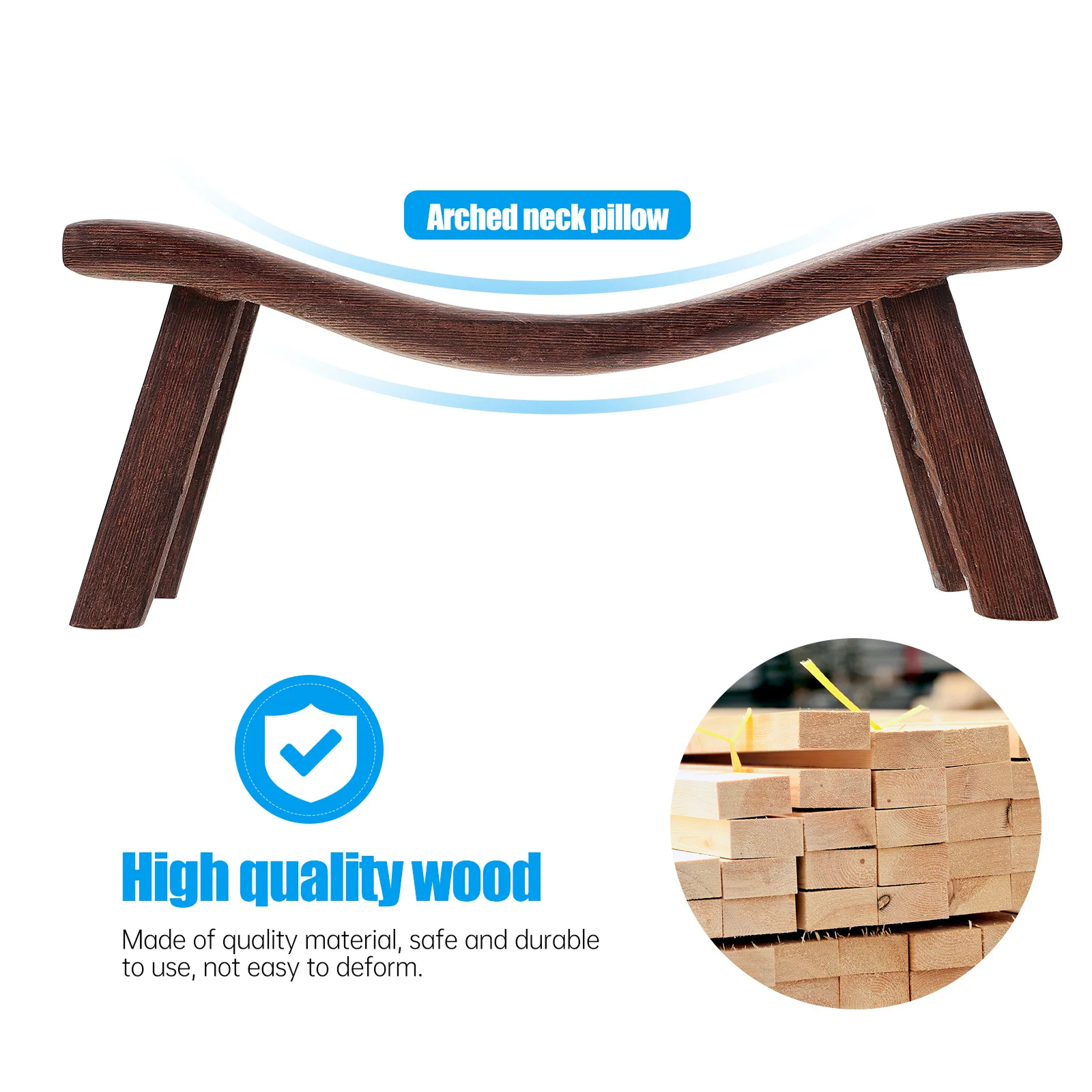 

1pc Cervical Pillow Arch-Shaped Wooden Neck Support Pillow For Home Travel Massage Stretcher Bed Pillows