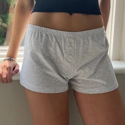 Womens Y2K Pajama Shorts Low Waist Striped Boxer Shorts Cute Lounge Floral Pj Shorts Bottoms Comfy Sleep Shorts Streetwear