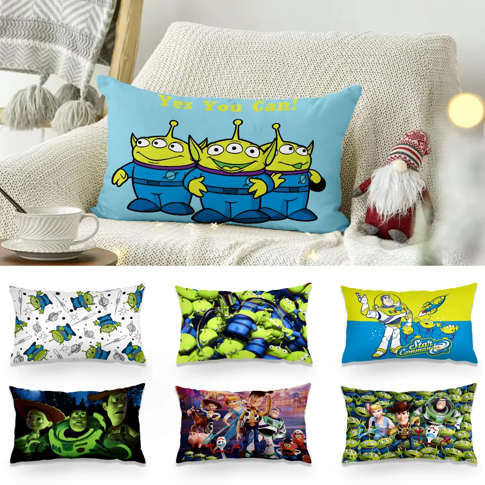 Cartoon Disney Toy Story Pillow Covers Cartoon Sofa Decorative Home Double-sided Printing Short Plush Cute Cushion Cover