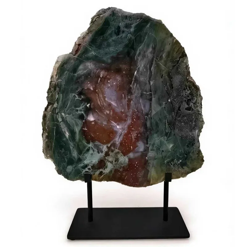 Natural stone agate landscape ornament, unique texture natural mineral specimen modern art ornament