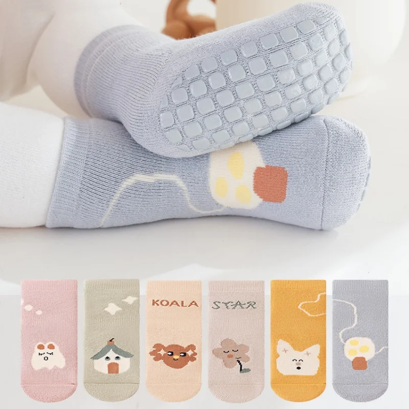 3Pairs/set Newborn Baby Socks For Boys Girls Winter Thick Warm Toddler Home Floor Sock Anti Slip Soft Children's Socks Non slip