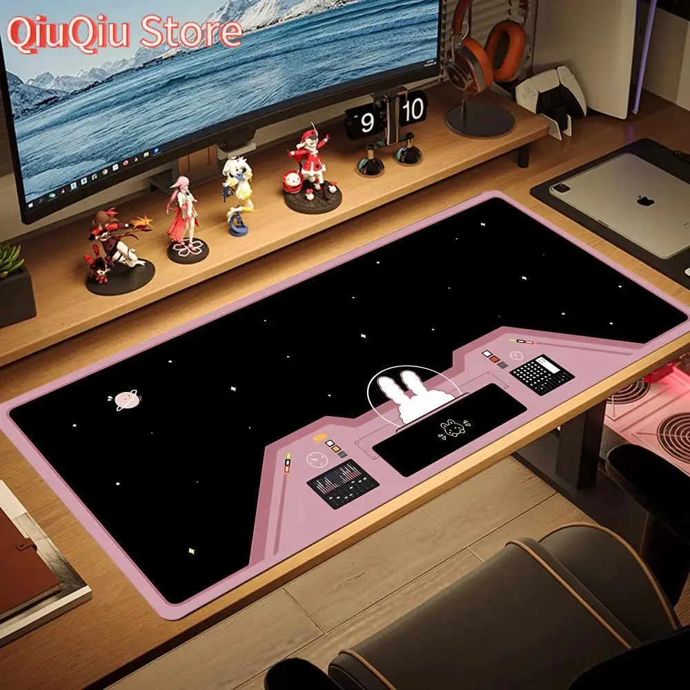 Coelho bonito jogo mouse pad playmat mouse grande mousepad xl gaming borracha bloqueio monitor mesa portátil tapete computador gamer trabalho escritório