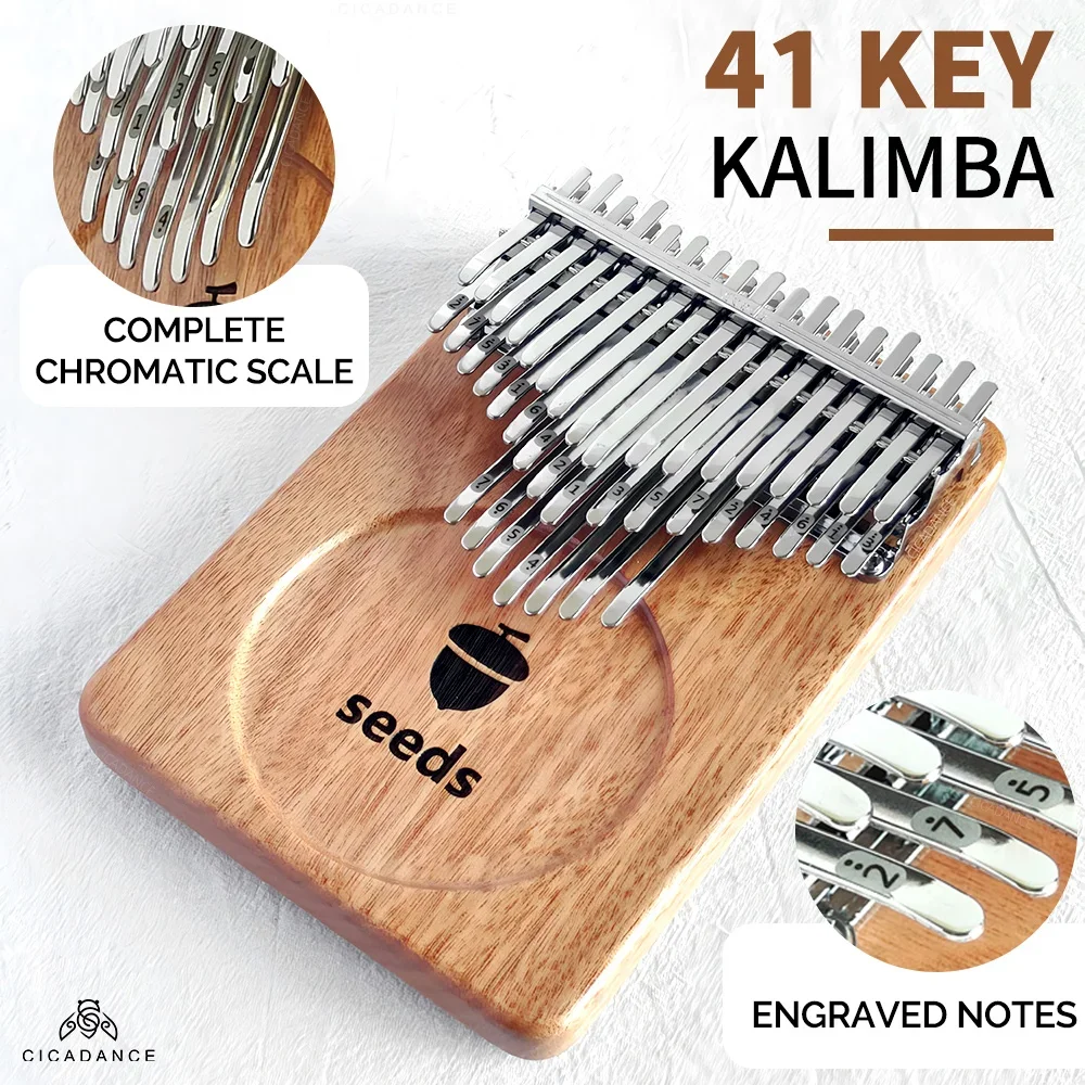 41 Keys Chromatic Kalimba 3 Layer Thumb Piano Professional Calimba Solid Wood Keyboard Musical Instruments Mbira Christmas Gift