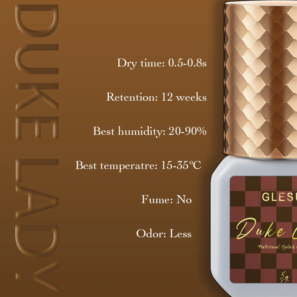 GLESUM Duke Lord Eyelash Glue Set Fast Drying Strong Hold Waterproof waterproof Gentle Formula for Professional Lash Extension