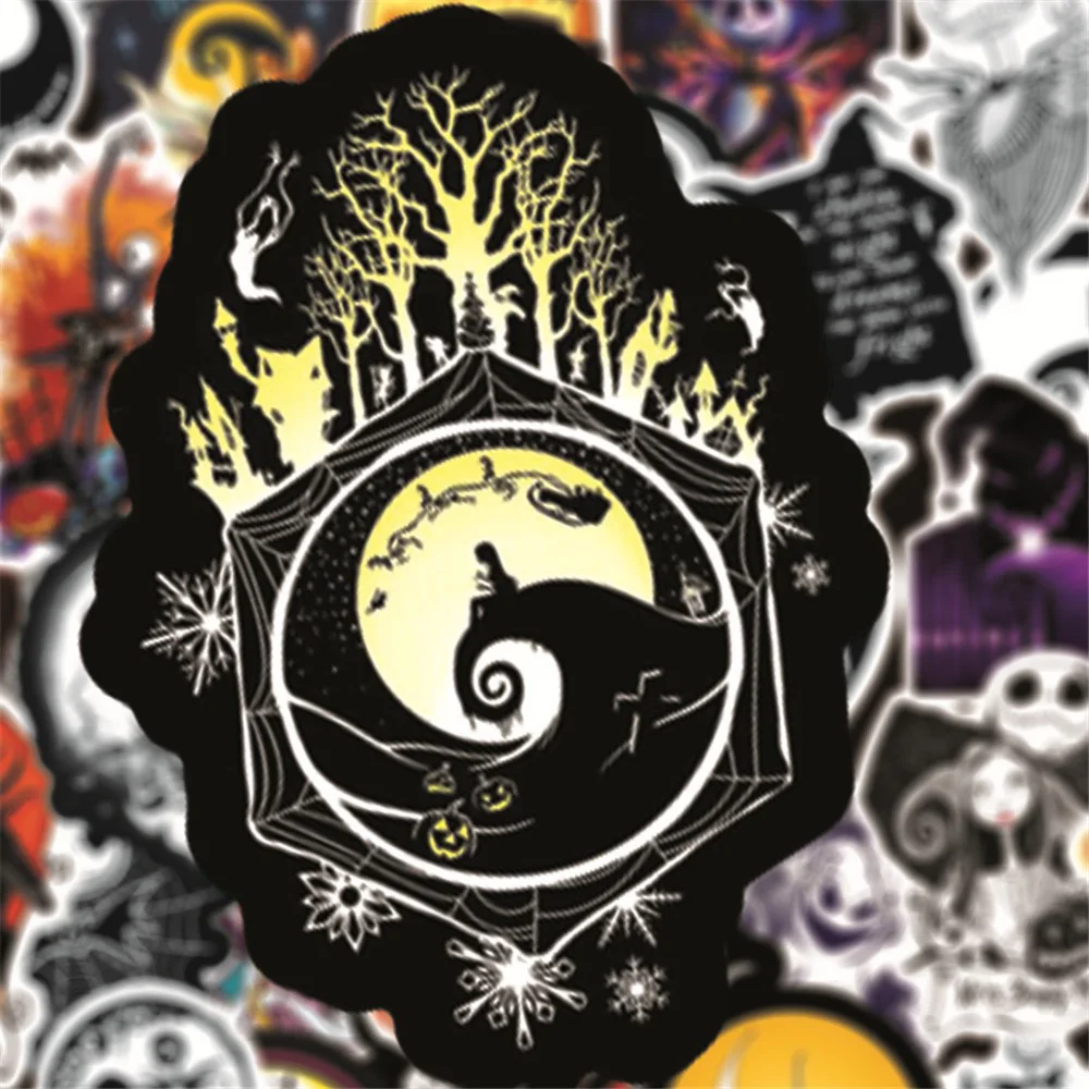 10/30/50 sztuk Nightmare Before Christmas kreskówka halloweenowa naklejki DIY Laptop przechowalnia deskorolka Graffiti naklejki zabawa dla zabawka