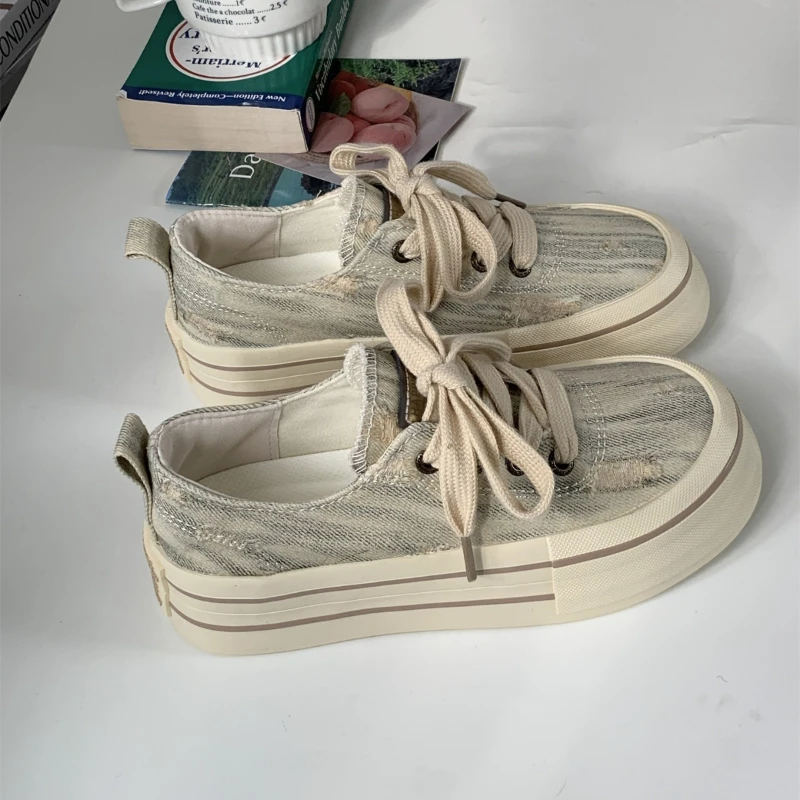 

New Plataform Hot-selling Women Casual Shoes Tennis for Women Sneakers Soft Sole for Comfort Canvas Thick Sole Woman Sneakers