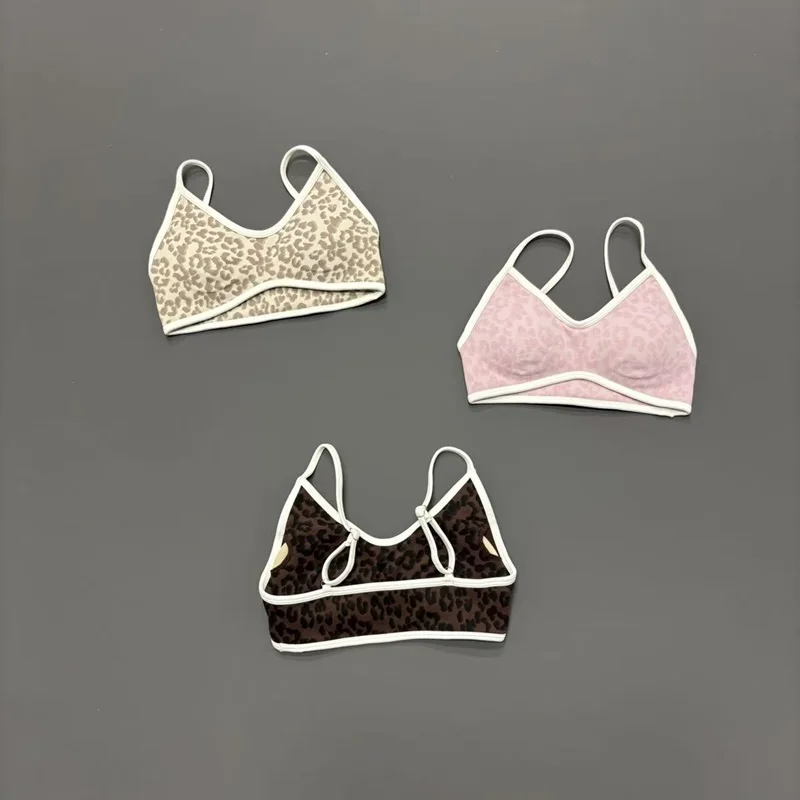 Sports Bra Women Seamless Leopard Print Scrunch Stretch Sport Soft Comfortable Yoga Top Gym Workout Running Fitness Bras
