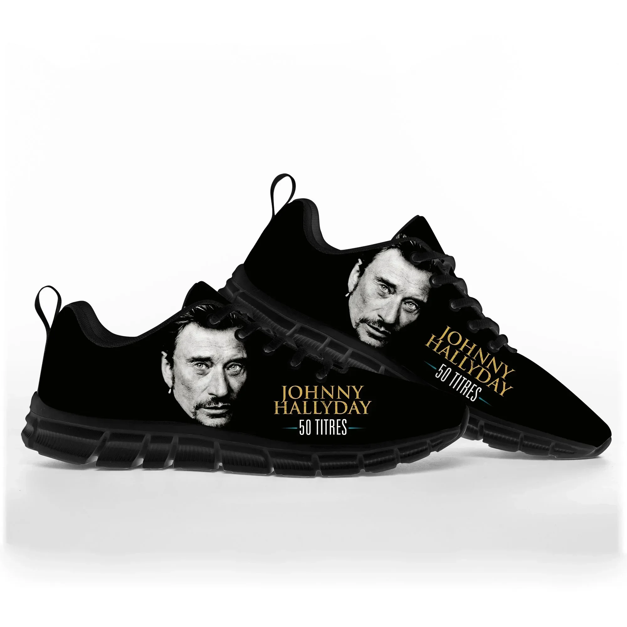 

Hot Johnny Hallyday Rock Singer Sports Shoes Mens Womens Teenager Kids Sneakers Pattern Custom Couple Latest High Quality Shoes