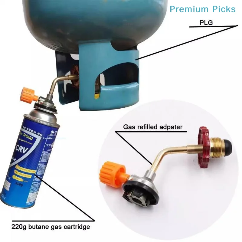 Gas Butane Cylinder Tank Refill Connector Adapter Outdoor Gas Tank Inflation Valve Cylinder Filling Connector Camping Accessorie