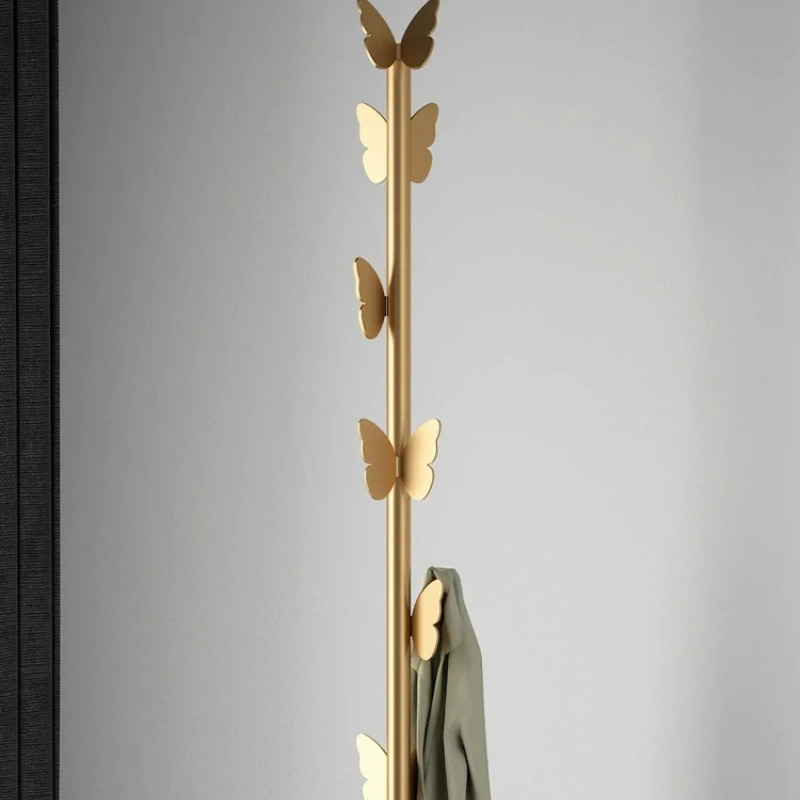 Light Luxury Floor Coat Rack Simple Clothes Hanger for Bedroom Living Room Clothes Storage Creative Entryway Hat Tree Home Decor