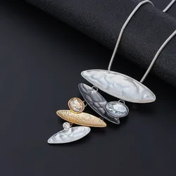 Trend Geometry Long Necklace Collar Suspension Chains Pendant for Women Aesthetic Costume Jewelry for Women Korean Unusual Thing