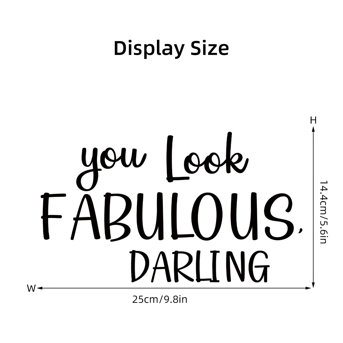 1 قطعة الإنجليزية "أنت تبدو رائعة جريئة" لطيف النص ملصقات الحائط مرآة الحمام غرفة الاطفال ديكور غرفة المعيشة غرفة نوم الديكور #6