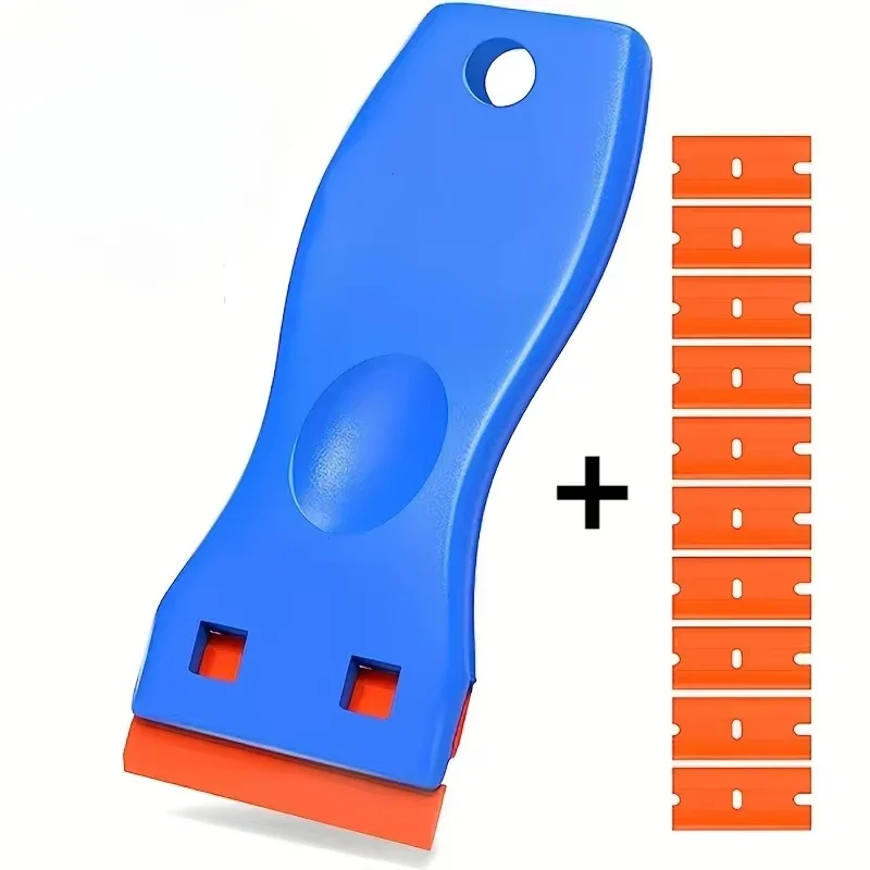1set of multi-functional cleaning scrapers for car window glass, car self-adhesive scrapers, and label cleaning tools