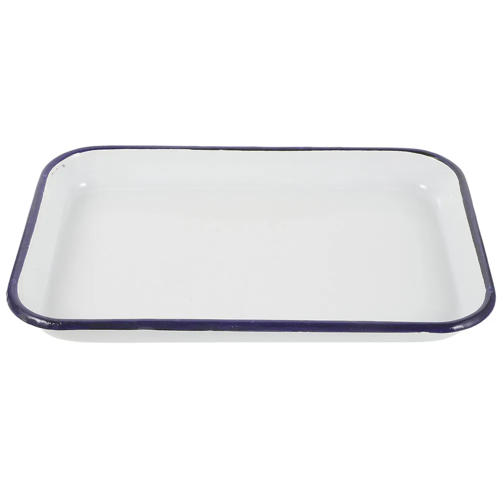 

Enamel Baking Sheet Heavy Duty Non Stick Rectangular Tray for Oven Baking Roasting Family Meals White Enamelware Pan