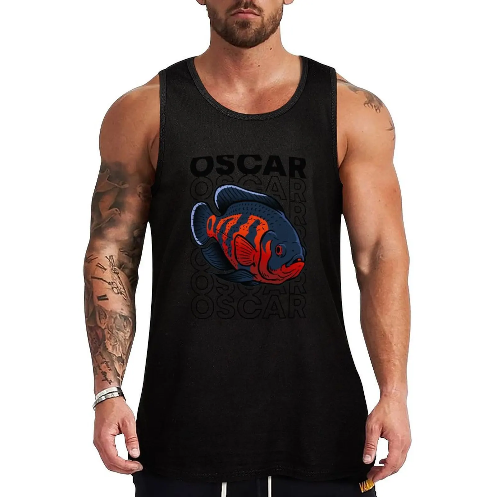 

Oscar Fish 80's Monster Fish Keeper Tank Top gym men basketball sleeveless gym shirt men