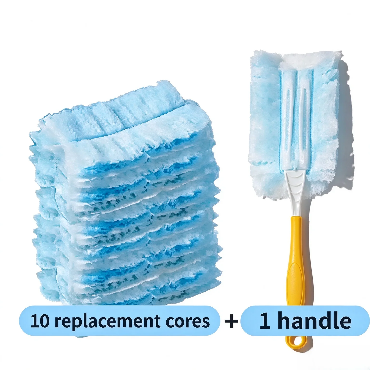 1 Handle 10 Refill Hair Duster Disposable 360 Degree Double Sided Electrostatic Dust Cleaner Spider Web Supply Accessory