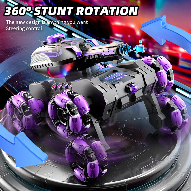 

New Product RC Tank Swing Arm Stunt Transformation Vehicle Launch Water Bomb Stunt Vehicle Six Wheel Four-wheel Drive Toy RC Car