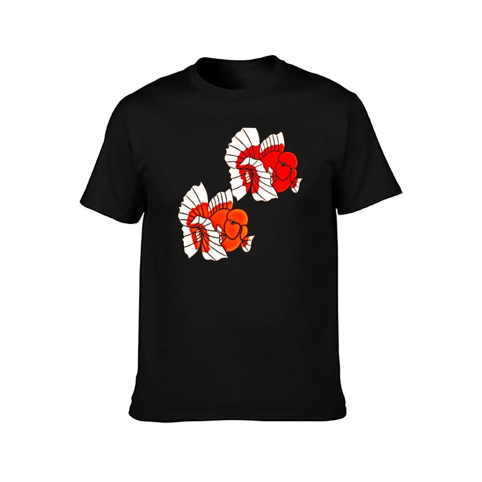 Fancy Oranda Goldfish Pair Logo in black background T-Shirt Sweat Resistant Workout Tee Shirt T-Shirt
