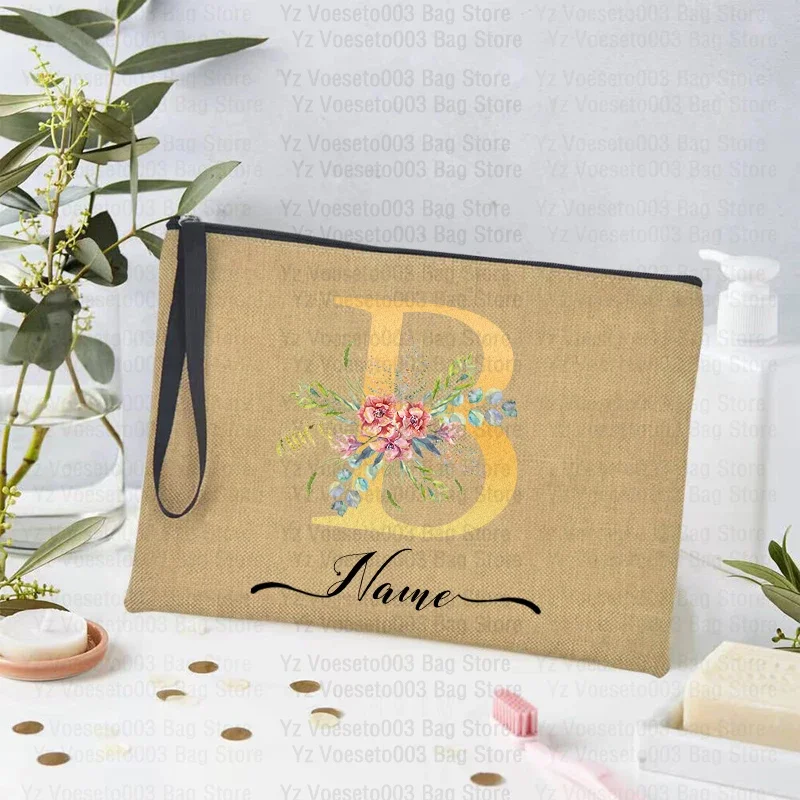 Personalized Custom Name Kit Travel Cosmetic Bag Travel Toiletry Pouch Merci Maitresse Organizing Bags Pencil Pouchs Coin Purses