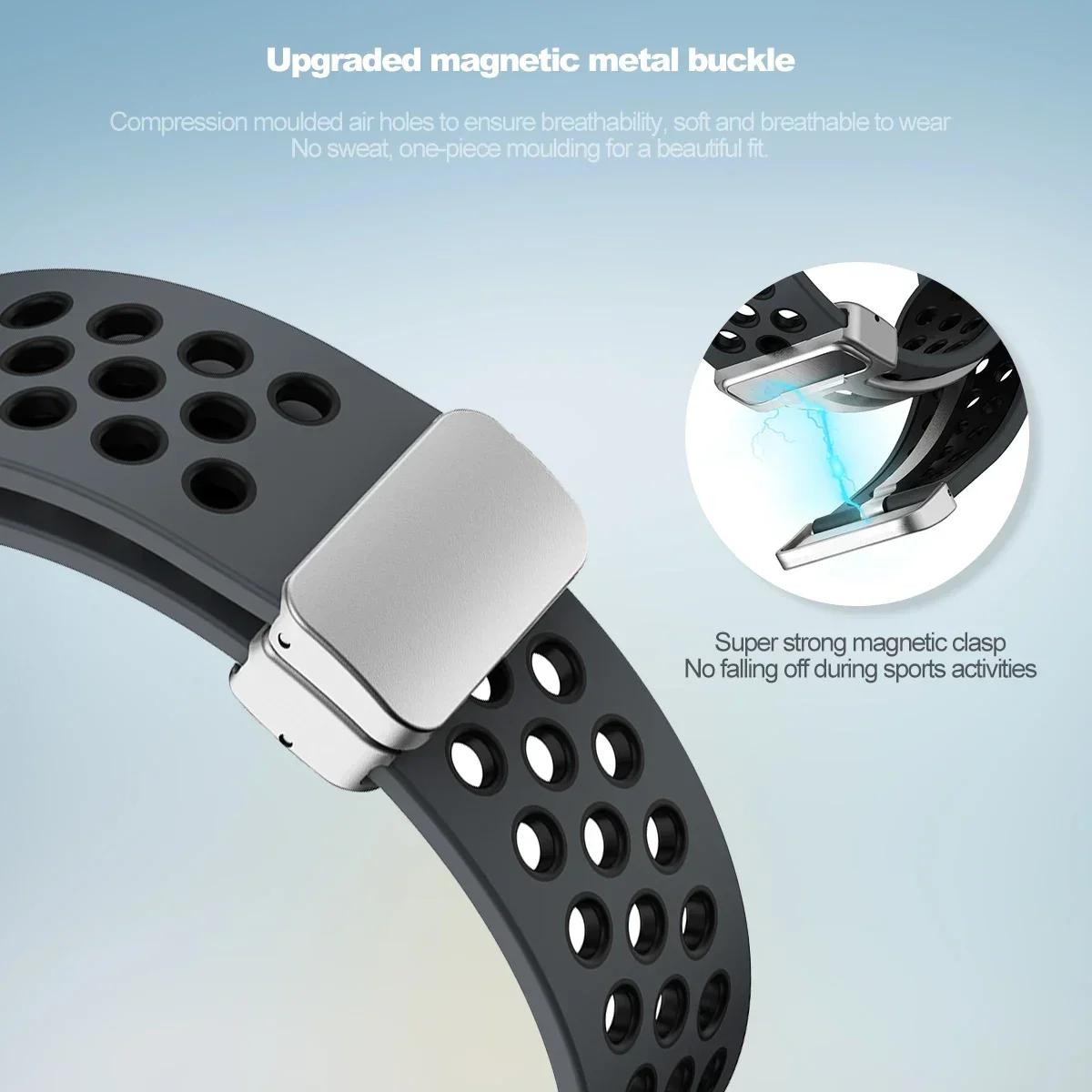 Magnetic Silicone Band for Samsung Galaxy Watch 6 Classic 43 47mm 4 42 46mm 5 Pro 45mm No Gaps Loop Strap for 4/5/6 40 44mm image 4