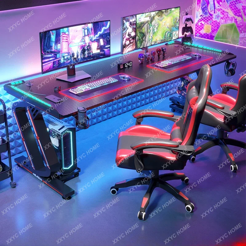 Two-Person Desktop Computer Desk, Home Desk, Mesa Quarto, Simples Casal Game Table, E-Sports Mesa e Chair Set