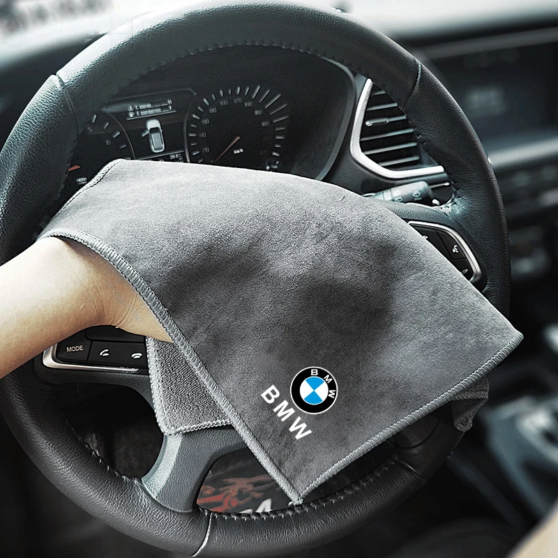 Car Double-Faced Towel Cleaning Drying Cloth With Duster Clean Brush Tool Car Part For BMW 1 2 3 Series M Power X1 X5 X6 F30 E90