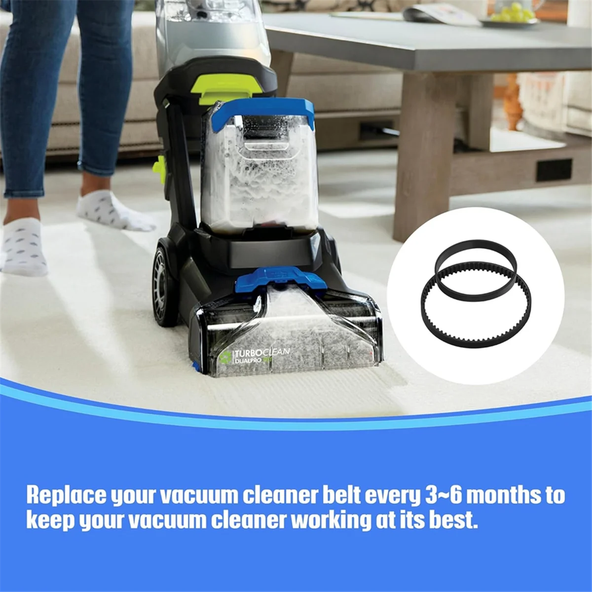 4 قطعة حزام بديل لـ 3071 PowerForce PowerBrush Pet XL، جزء استبدال TurboClean DualPro Pet 1626502 & 1626486