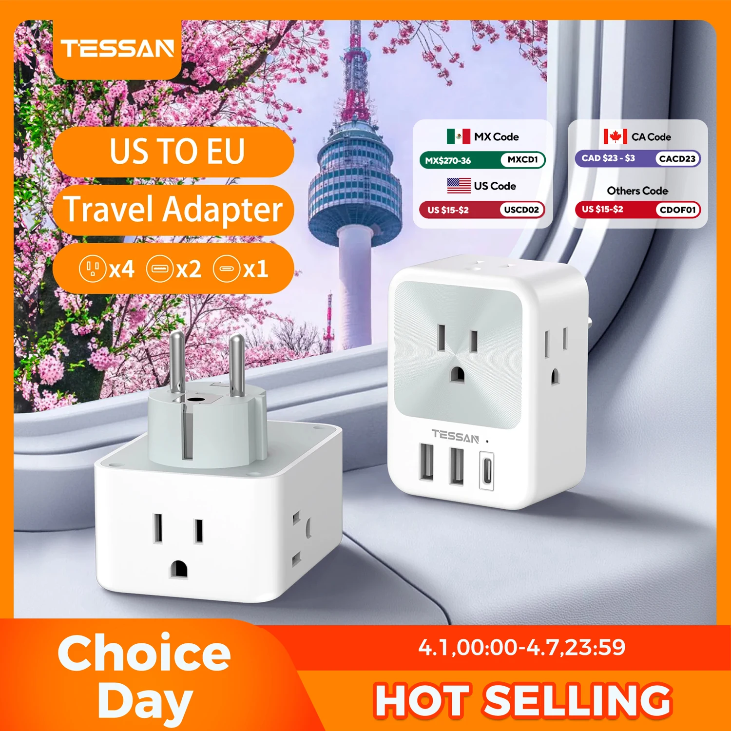 Tessan Us Plug Powe…