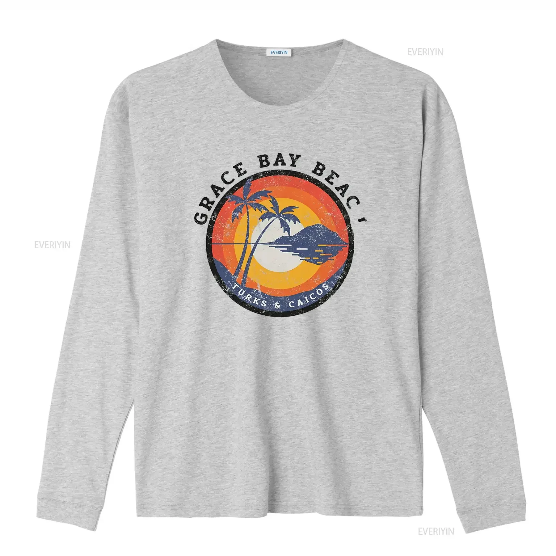 تي شيرت نسائي بتصميم Grace Bay Turks Caicos بتصميم جديد للشاطئ تي شيرت عتيق مغسول أنيق ملابس الشارع الشهير غير رسمية #4