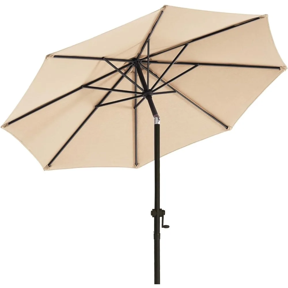 

11 FT Patio Umbrellas Outdoor Table Market Umbrella with Push Button Tilt/Crank,8 Sturdy Ribs, Fade Resistant Waterproof POLYES