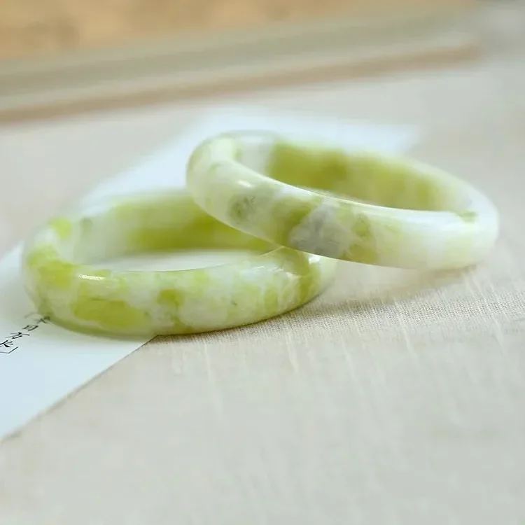 Natural Jade high quality bangle Women Bracelet green flower quartzite floating bracelet glutinous seed floating jade bracelet