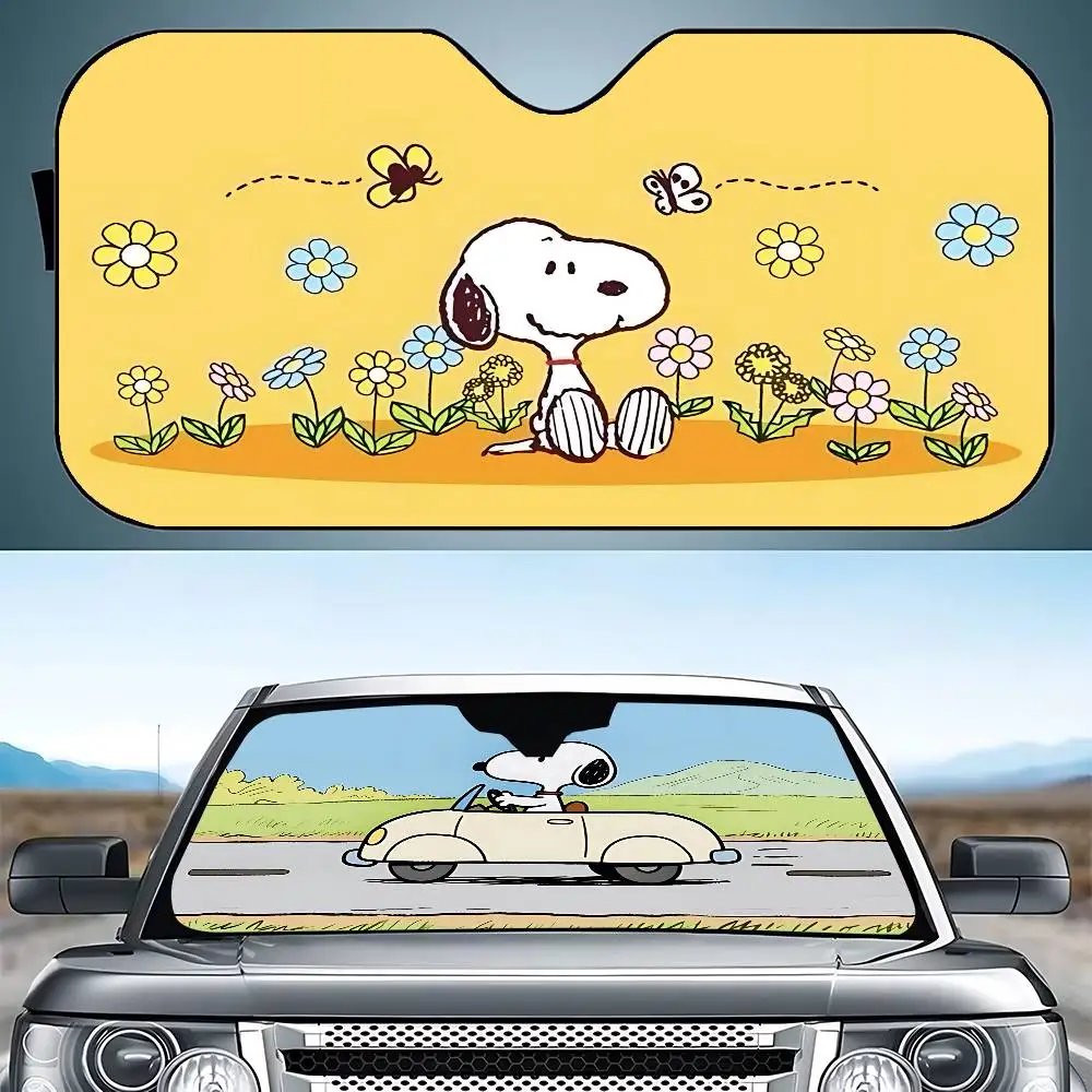 Kawaii S-sNooPyS Classic Stylish And Trendy Windshield Sunshade, Car Windshield Cover, Car Sunshade Curtain, Car Sun Protection