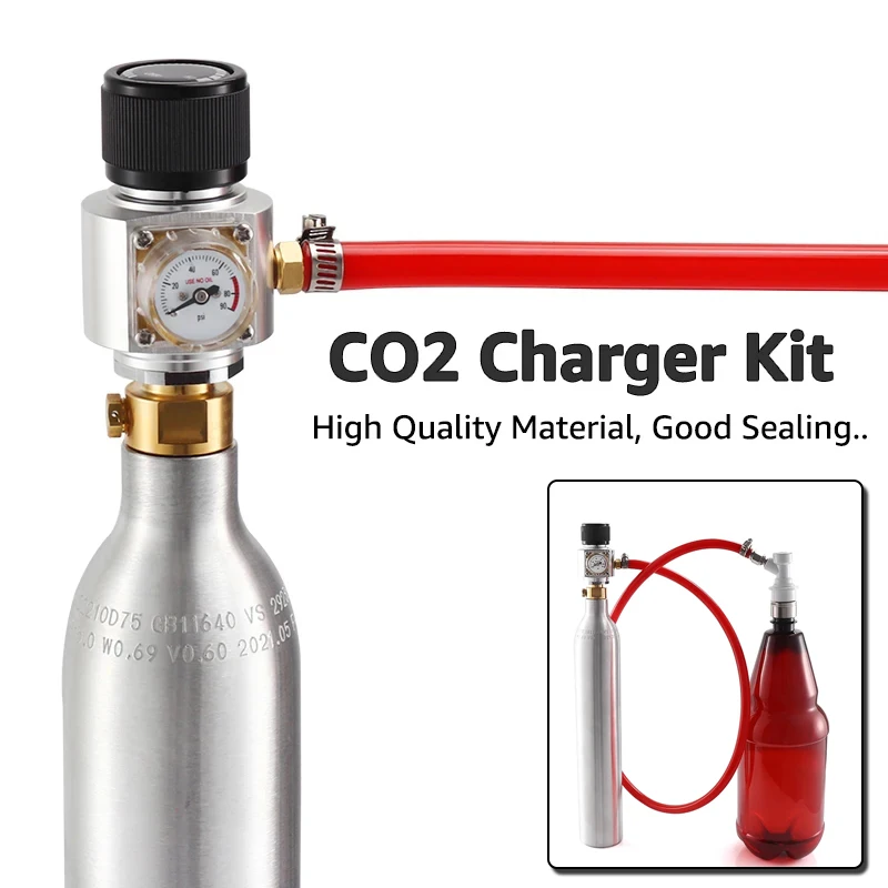 Mini Co2 Charger,Pressure Regulator for Soda Bottle Cylinder, Homebrew Carbonated for Making Soda Water, Beer in PET Bottle, Keg