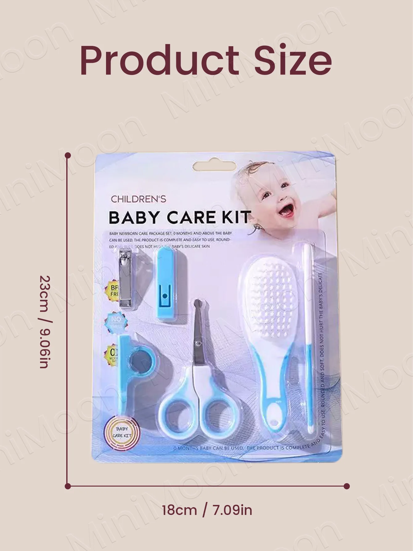 Baby's Essential 6-Piece Grooming Kit, Includes Fun Brush, Comb & Nail Clippers for Gentle Care