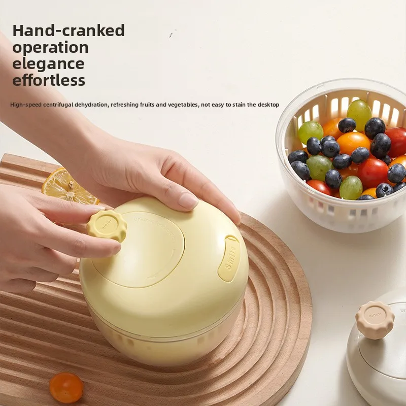 เครื่องขจัดน้ําออกสลัดผลไม้เขย่าน้ํา Diviner คู่มือ Shaker ผัก Shaker ตะกร้าระบายน้ํา