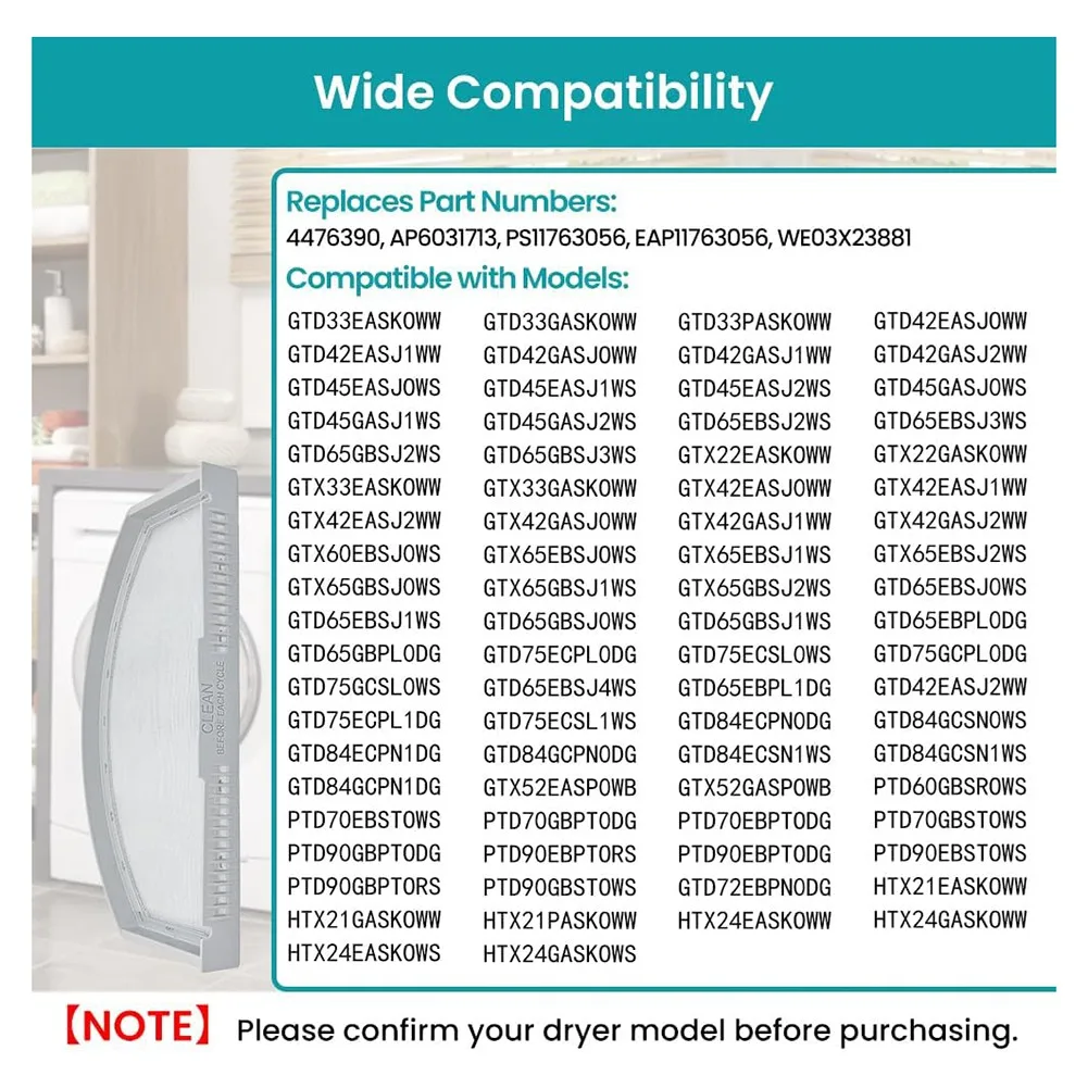 ABXHH 2 パック WE03X23881 ステンレススチールドライヤー糸くずフィルター交換用 GE/ホットポイント GTD42EASJ2WW ドライヤー糸くずスクリーントラップ